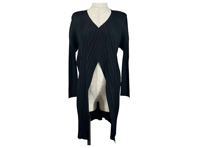 Issey Miyake PLEATS PLEASE Long Polyester Cardigan
