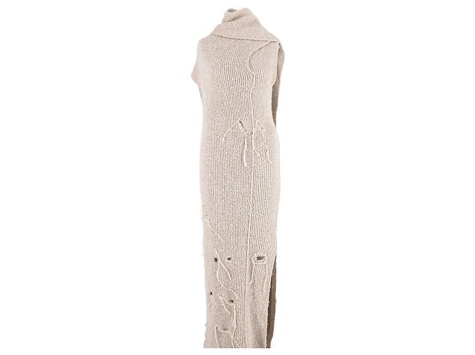 Acne Studios Ärmelloses Rollkragen Maxikleid Beige