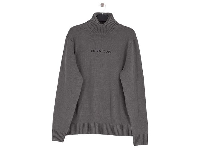 Jersey de cuello alto gris Guess con logo