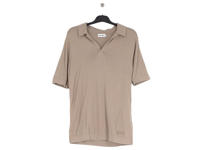 Polo de algodão bege Calvin Klein