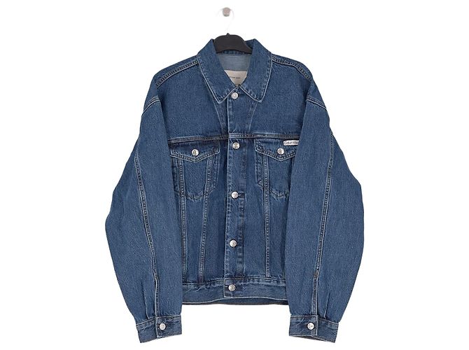 Giacca di jeans blu Calvin Klein in cotone