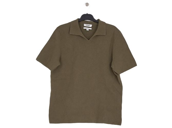 Polo de manga corta de algodón caqui Cos