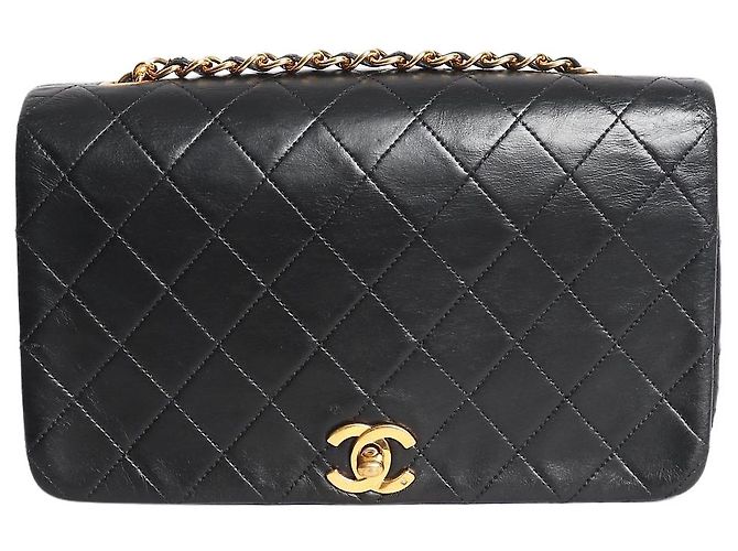 Chanel Borsa flap 1989 in pelle d'agnello nera