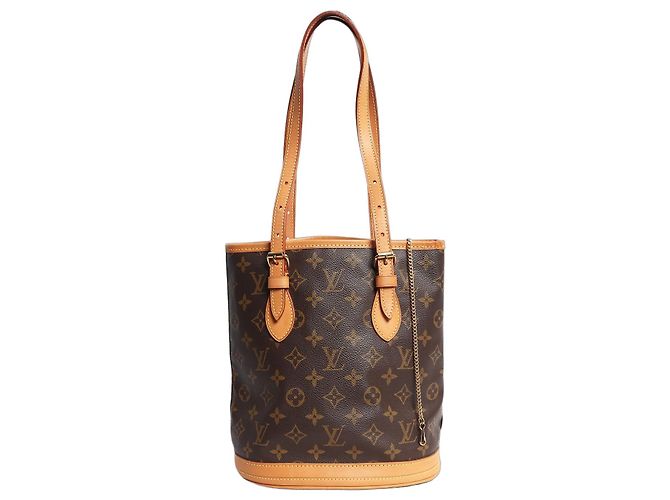 Louis Vuitton Bolsa Bucket PM 2000 Monogram Castanha