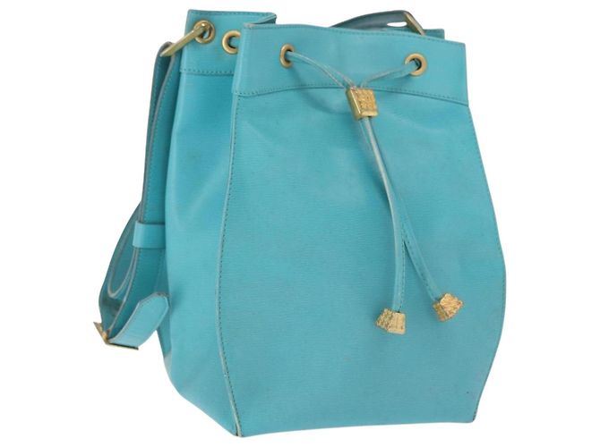 Christian Dior Shoulder Bag Leather Light Blue