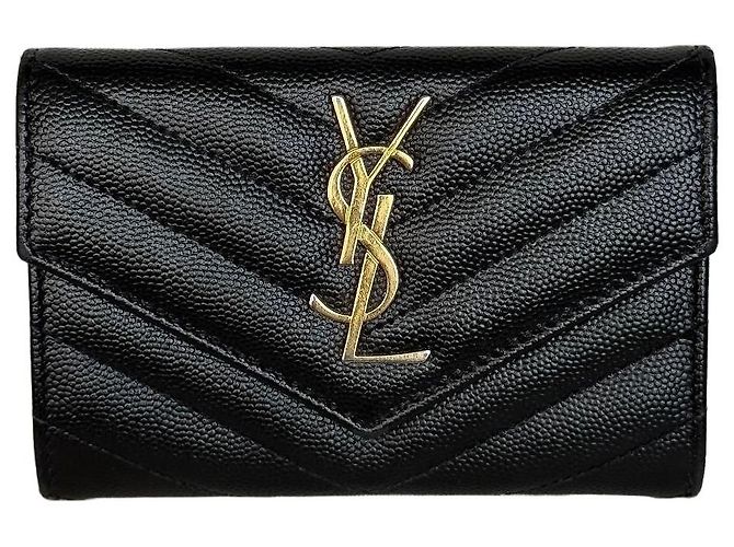 Autre Marque Saint Laurent Geldbörse aus schwarzem Leder