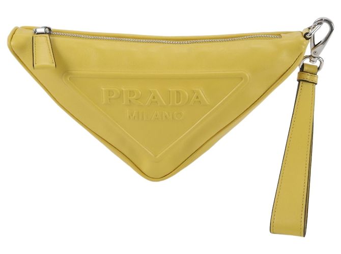 Borsa a pochette Prada Triangle in pelle
