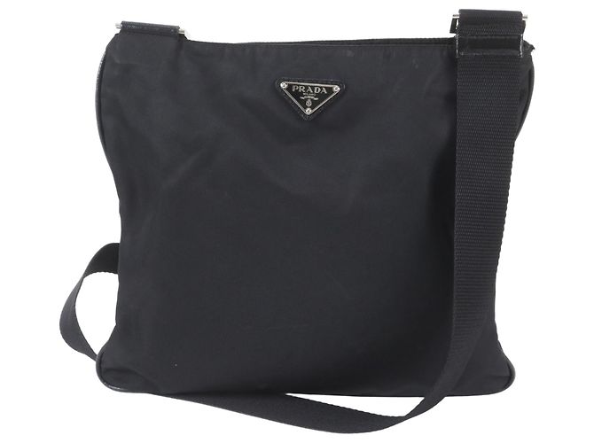 Borsa a tracolla in pelle e nylon Tessuto con logo triangolare Prada