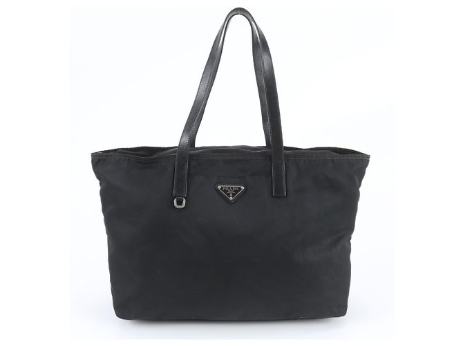 Tote Sac cabas Prada en nylon Tessuto avec logo triangle en cuir