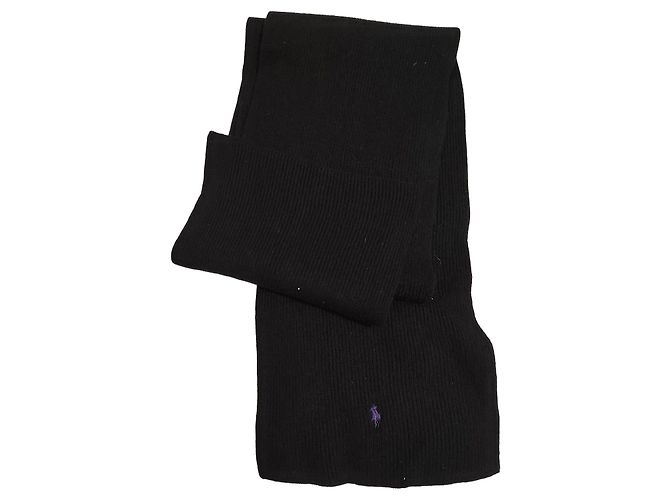 Sciarpa in lana nera Polo Ralph Lauren