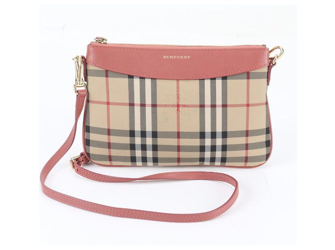 Bolsa de Ombro Burberry Nova Check Shadow Horse em couro e nylon