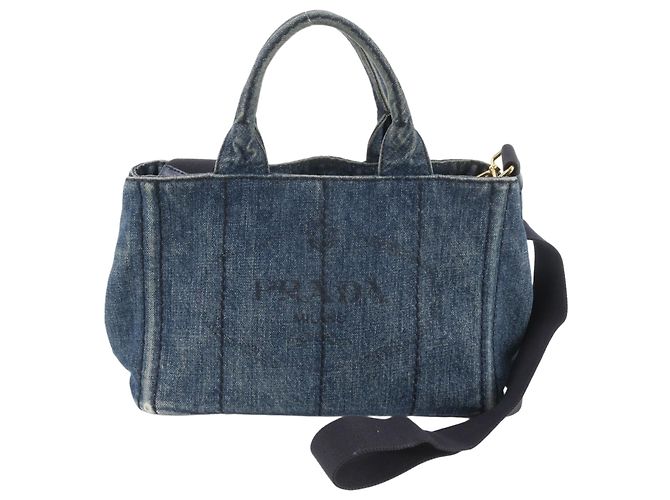 Prada Canapa Denim 2-Way Schultertasche