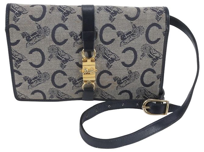 Céline Bolsa de Ombro Celine C Macadam em Couro