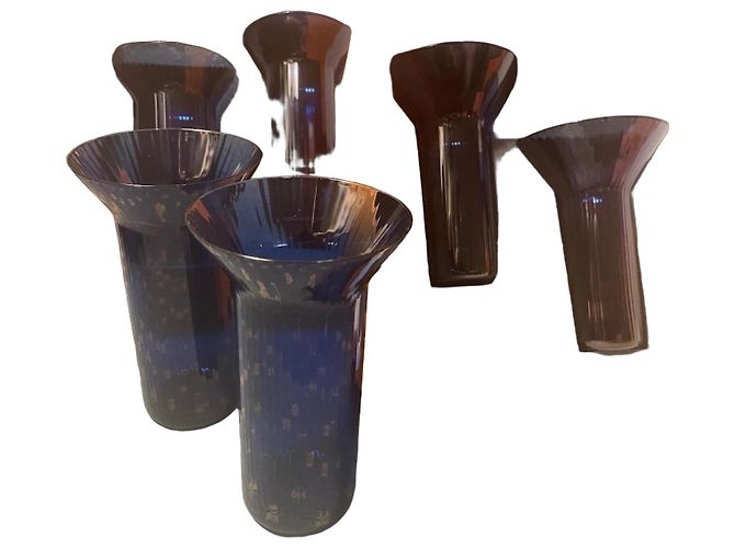 Hermès 6 Hermes Water Glasses Cerulean Blue 9x15cm, Unused
