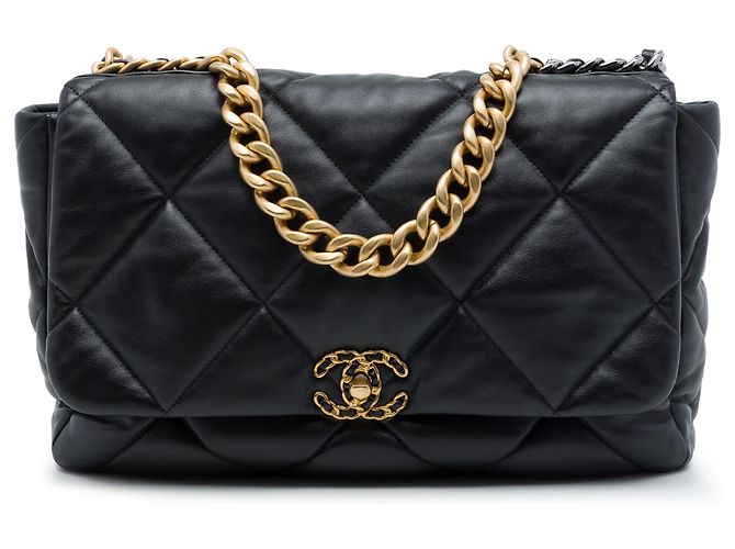 Chanel Black Maxi Lambskin 19 Flap