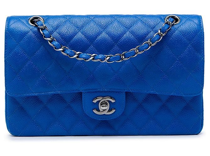Chanel Blue Medium Classic Caviar Double Flap