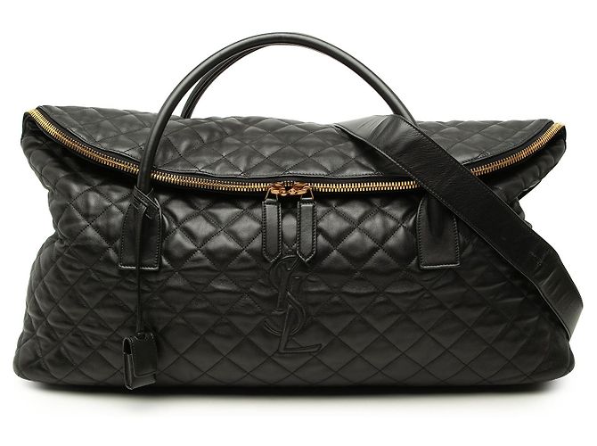 Autre Marque Mala de viagem gigante Saint Laurent Monogram ES em couro de bezerro acolchoado preto