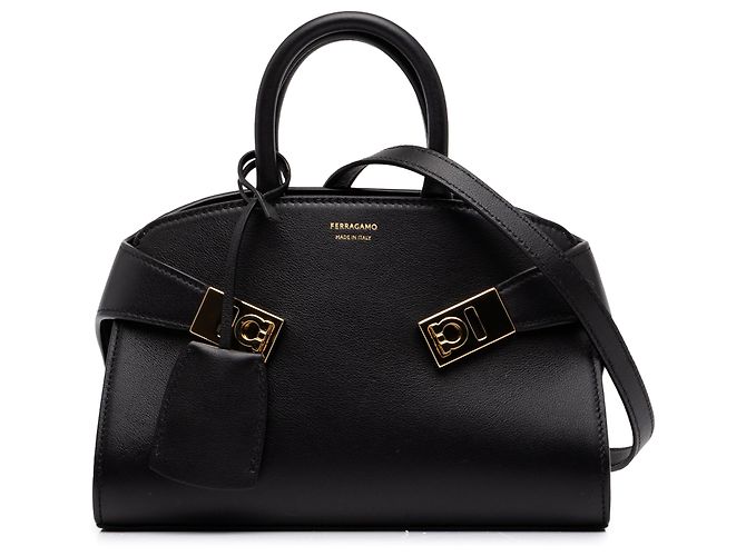 Salvatore Ferragamo Borsa Ferragamo Hug XS in pelle di vitello nera