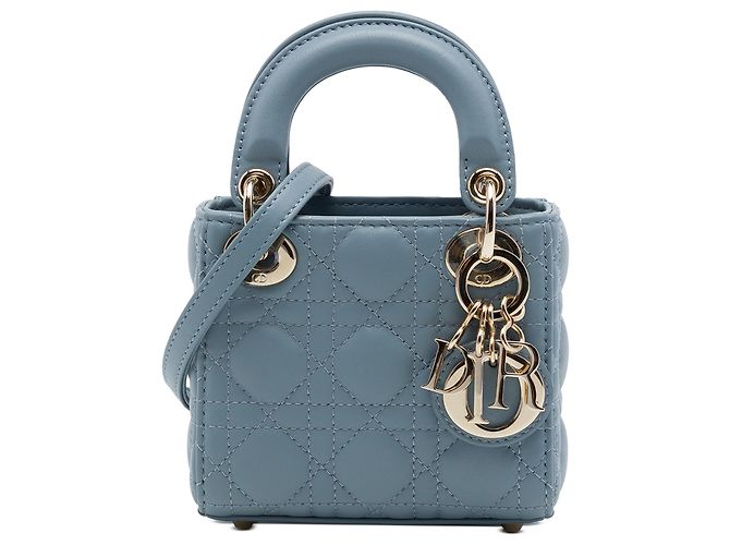 Dior Blue Micro Lambskin Cannage Lady Dior
