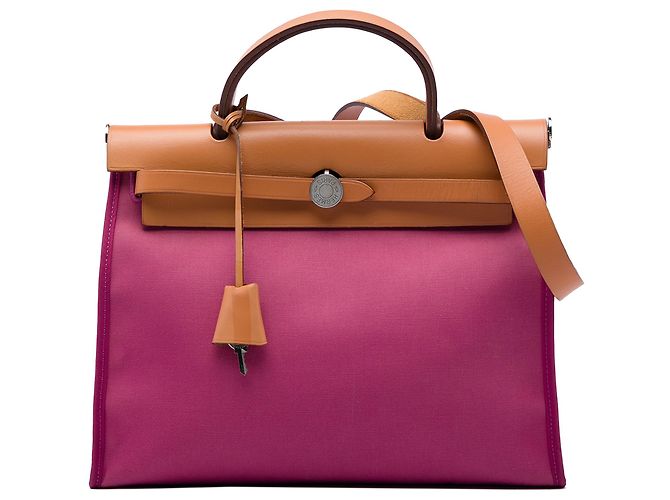 Hermès Pink Toile Herbag Zip 31