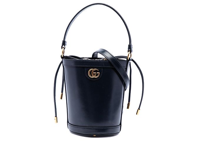 Borsa secchiello Gucci Ophidia Mini in pelle di vitello nera