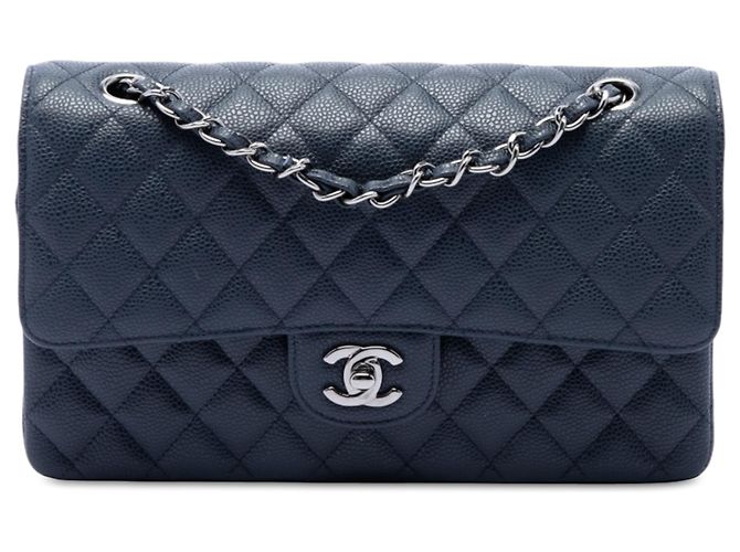 Chanel Blue Medium Classic Caviar Double Flap