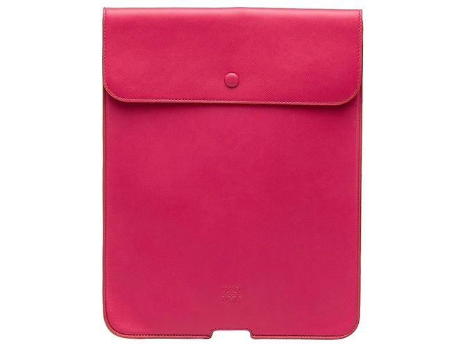 LOEWE Pink Calfskin Anagram iPad Case
