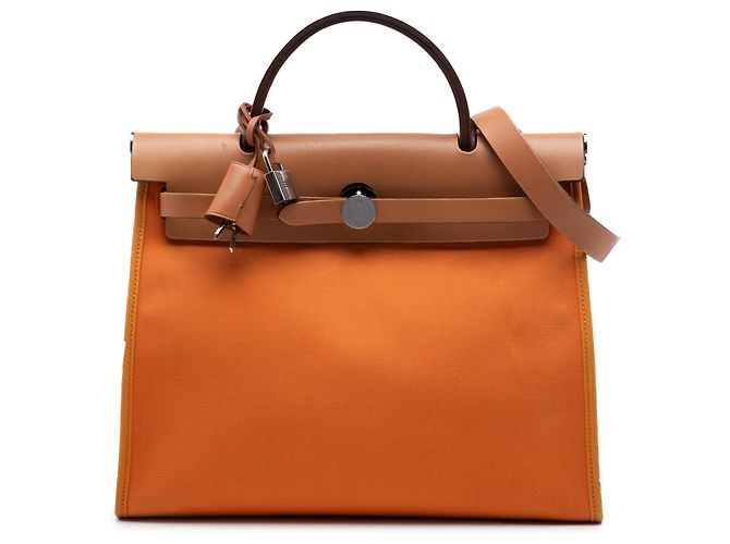 Hermès Orange Toile Herbag Zip 31