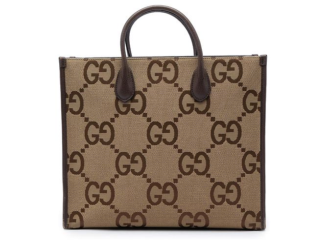 Borsa Tote Gucci Beige Jumbo GG Canvas Web