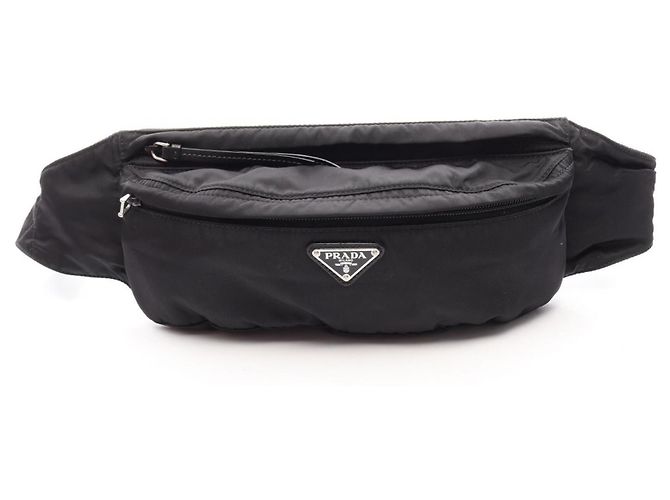 Marsupio Prada nero in nylon e pelle Saffiano