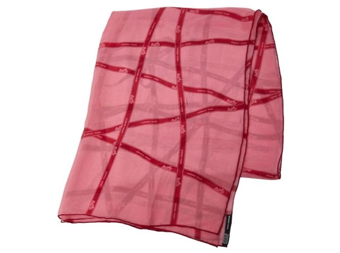 Hermès Stole Hermes Bolduc en soie rose