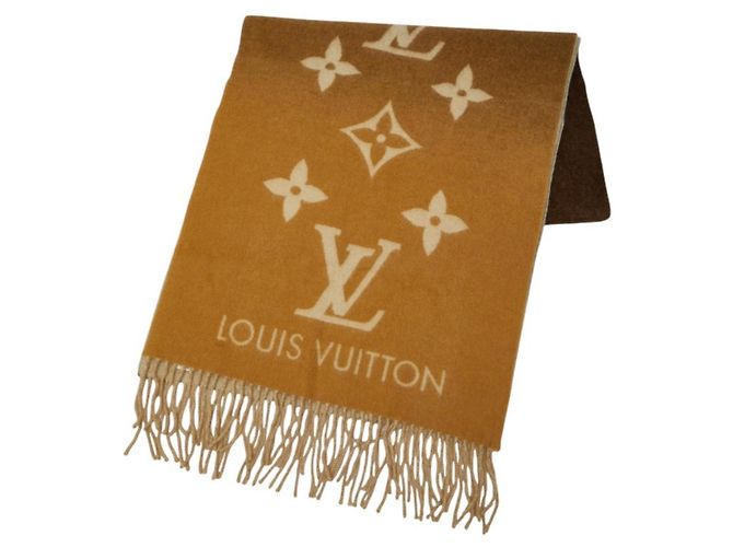 Écharpe Louis Vuitton Monogram Giant en marron et beige