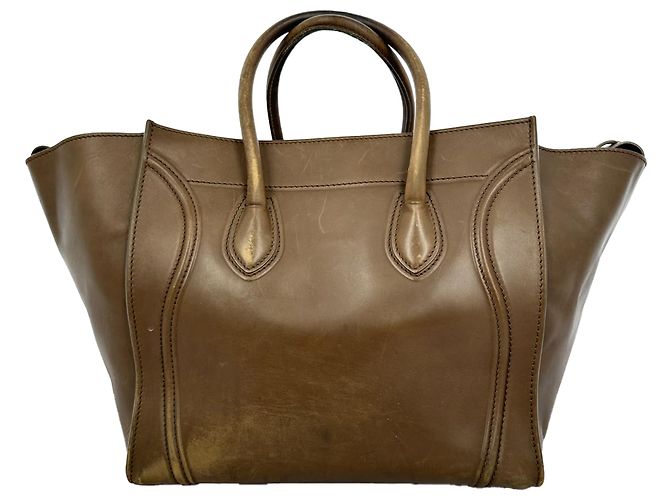 Céline Saco Tote Celine Luggage Phantom em couro marrom