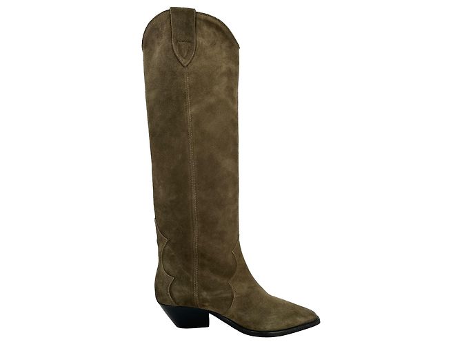 Bottes hautes Denvee Isabel Marant en daim marron
