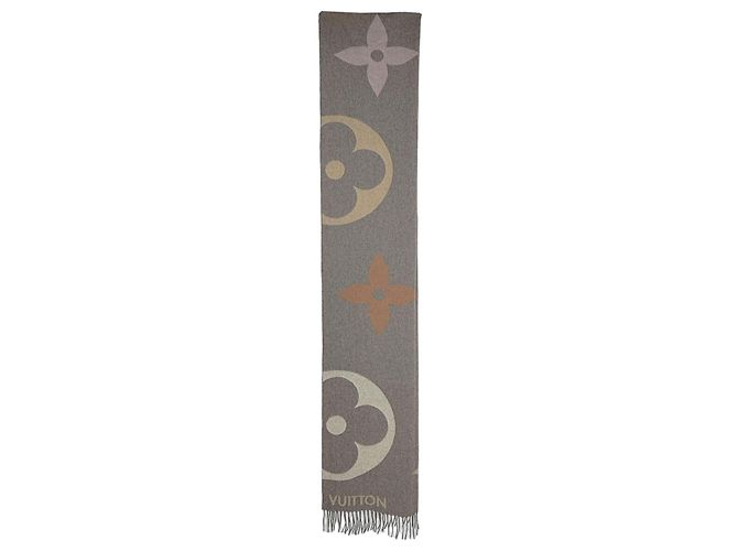 Bufanda Louis Vuitton Logo en lana gris