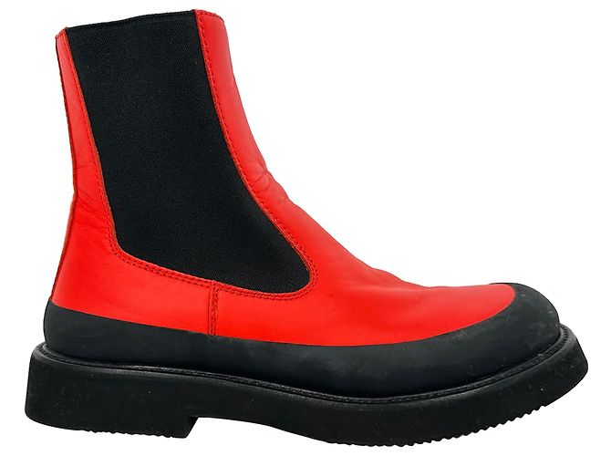 Edge Céline Celine Chelsea Boots in Red Leather