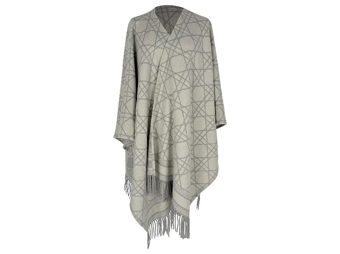 Poncho Dior D-Cannage in cashmere grigio