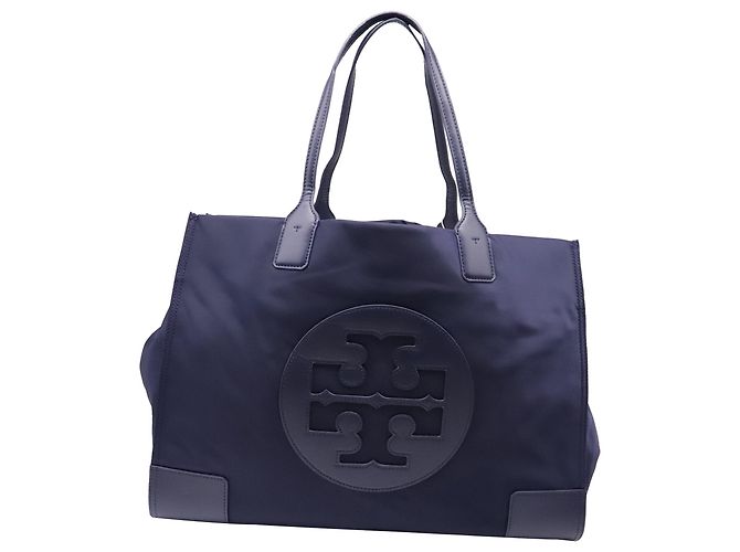 Tory Burch Ella Tote Bag aus dunkelblauem Polyester