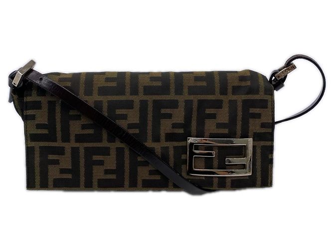 Mini borsa a tracolla Fendi Canvas Zucca