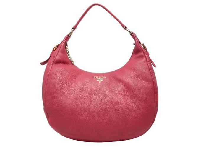 Sac à main Prada en cuir rose à une seule bandoulière