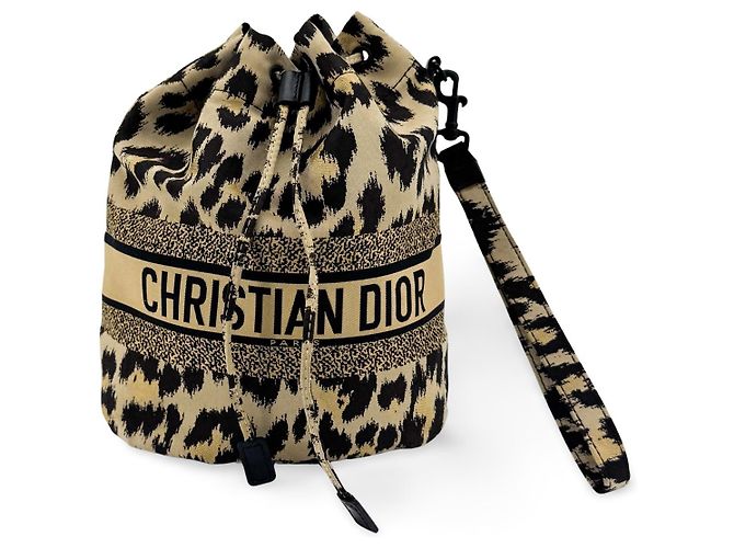 Christian Dior Logo Travel Drawstring Printed Fabric