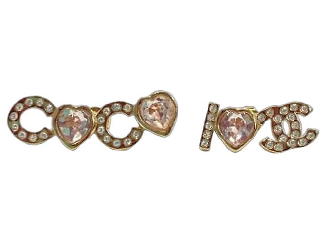 Pendientes de botón Chanel I Love Coco Gold