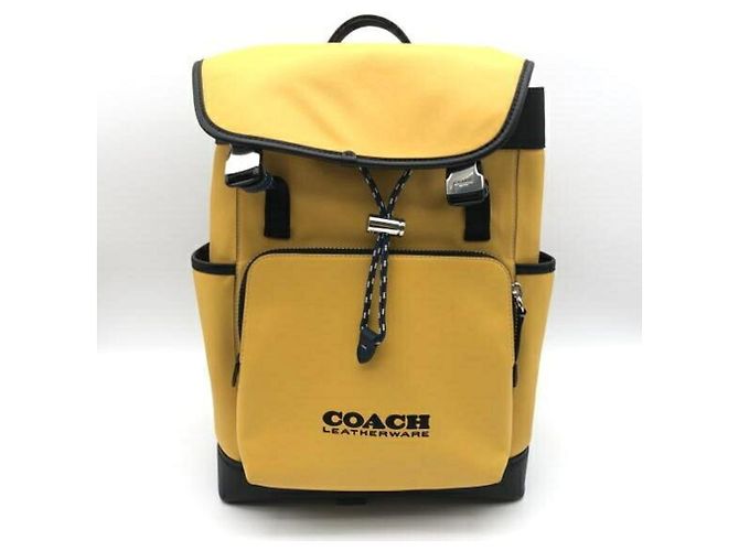 COACH League Flap Backpack in Yellow