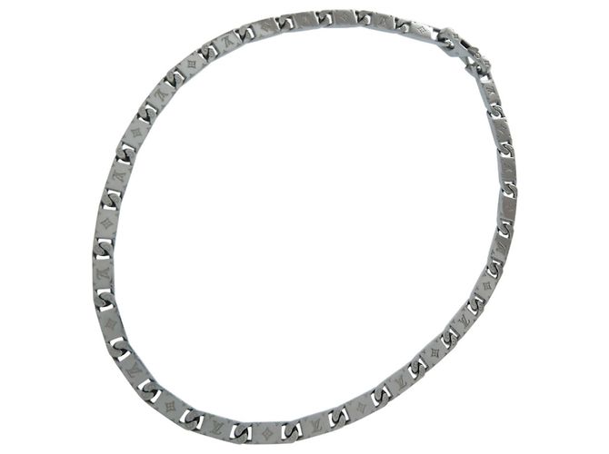 Collana in metallo argento Louis Vuitton Tie-Up Monogram