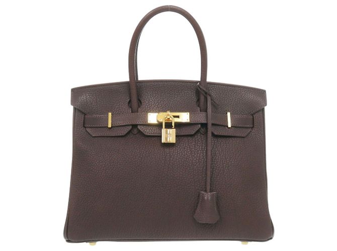 Hermès Bolsa Hermes Birkin 30 Togo em Chocolate