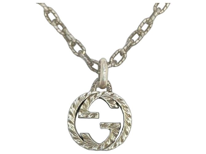 Collana a catena Arabesque Interlocking G punzonata 925 GUCCI