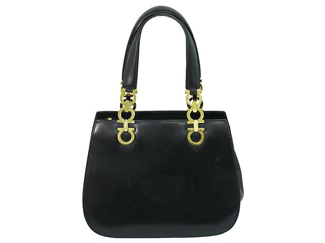 Salvatore Ferragamo Gancini Top Handle Leather