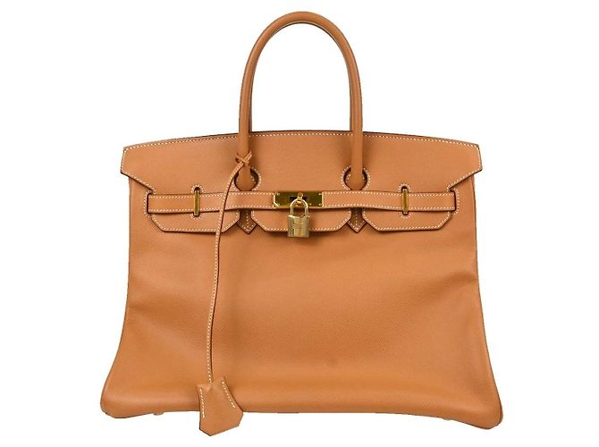 Hermès Hermes Birkin Brown Courchevel com Gold Hardware 35
