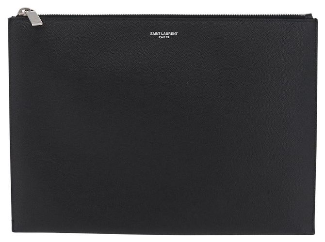 Autre Marque Pochette zippée Saint Laurent Letters en cuir Large