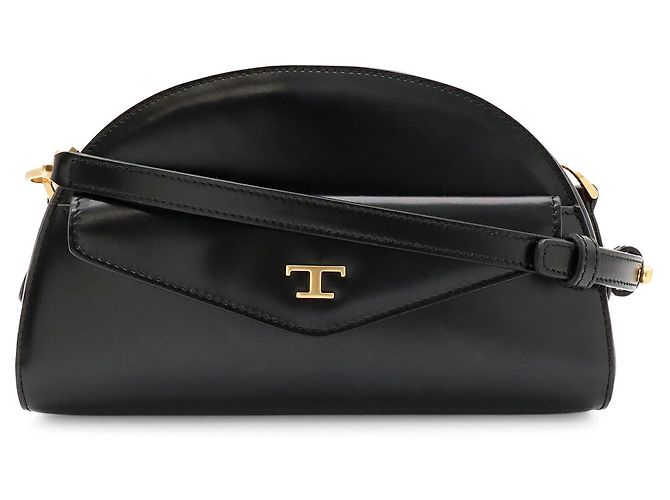 Bolsa Camera Tod's T-Timeless em couro preto